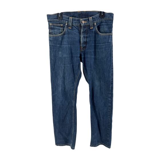 Nudie Men's Dark Wash Average Joe Dry Heavy Jeans Size 32 X 32 - Picture 2 of 6